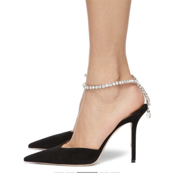 Jimmy Choo Saeda crystal suede heels - Picture 10 of 10